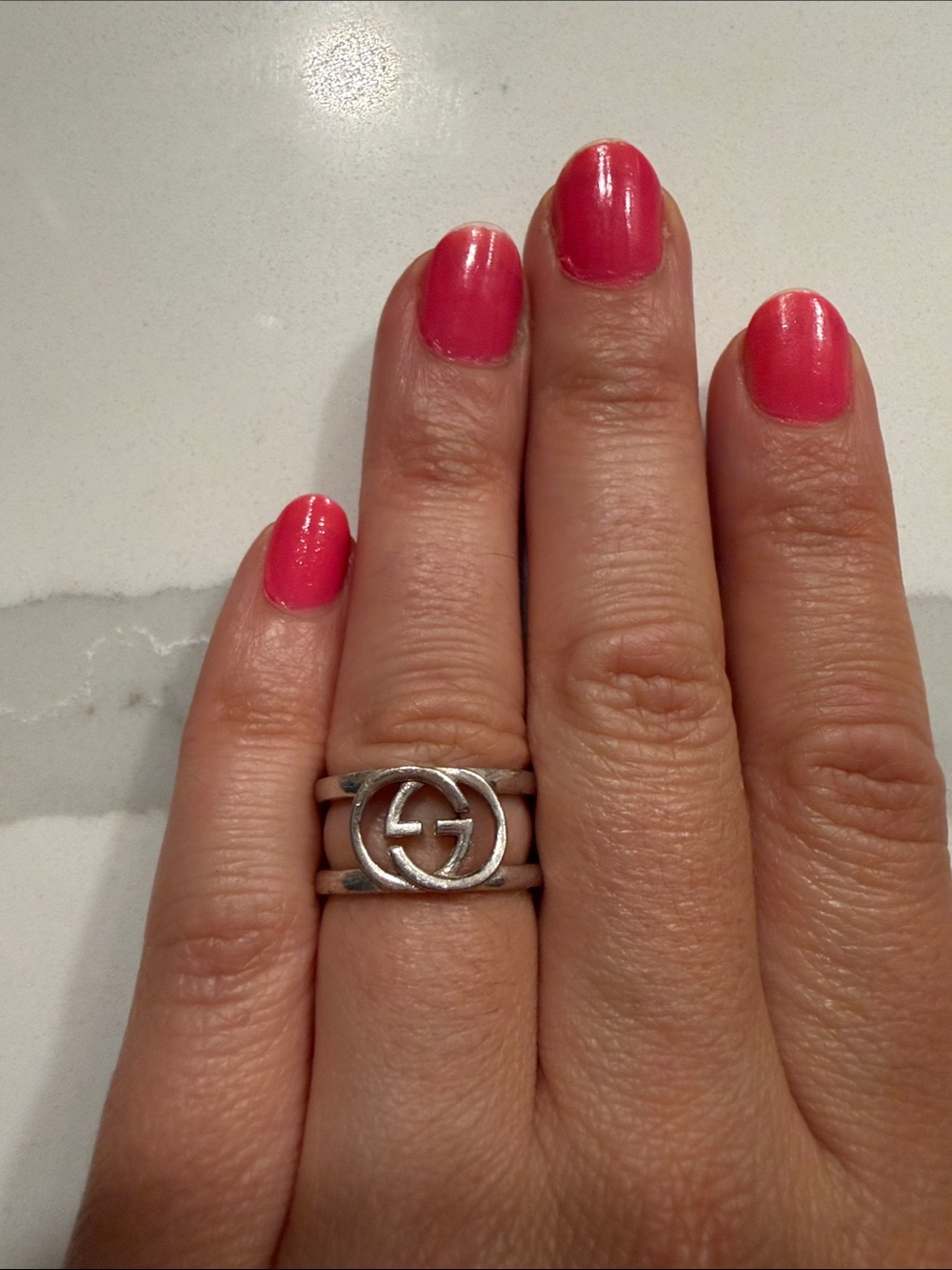 Gucci Double-Band Interlocking G Ring in Silver
